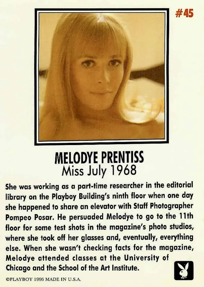Couples Greenthunderbirds Cards Playboy July Edition 45 Melodye Prentiss